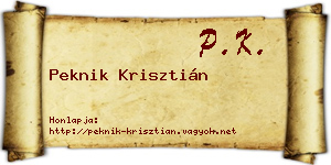 Peknik Krisztián névjegykártya